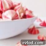 Finished Raspberry Meringue Kisses