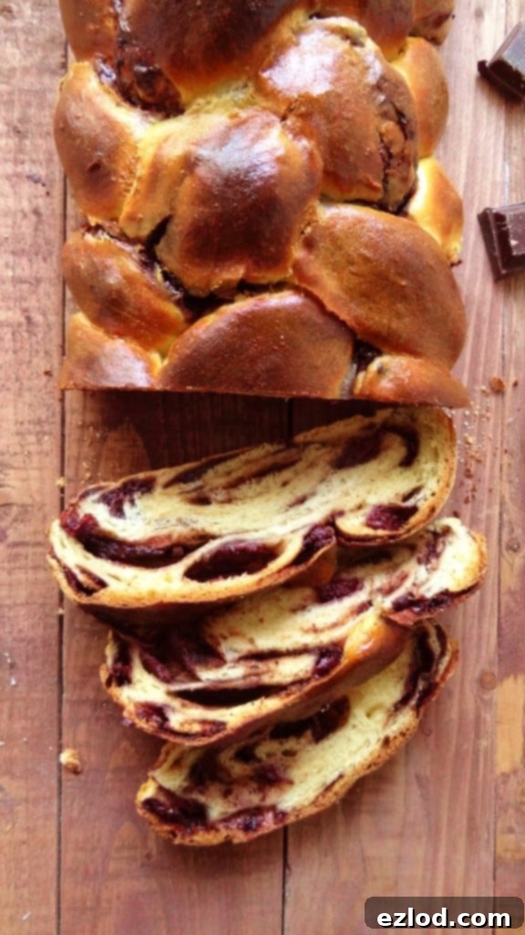 chocolate cherry challah loaf