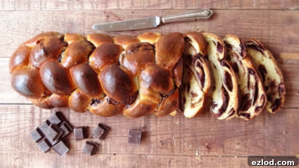 filled chocolate cherry challah bread