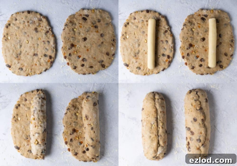 step 5 - shaping the stollen