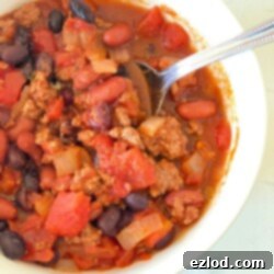 Hearty 5-Ingredient Instant Pot Chili ready to serve.
