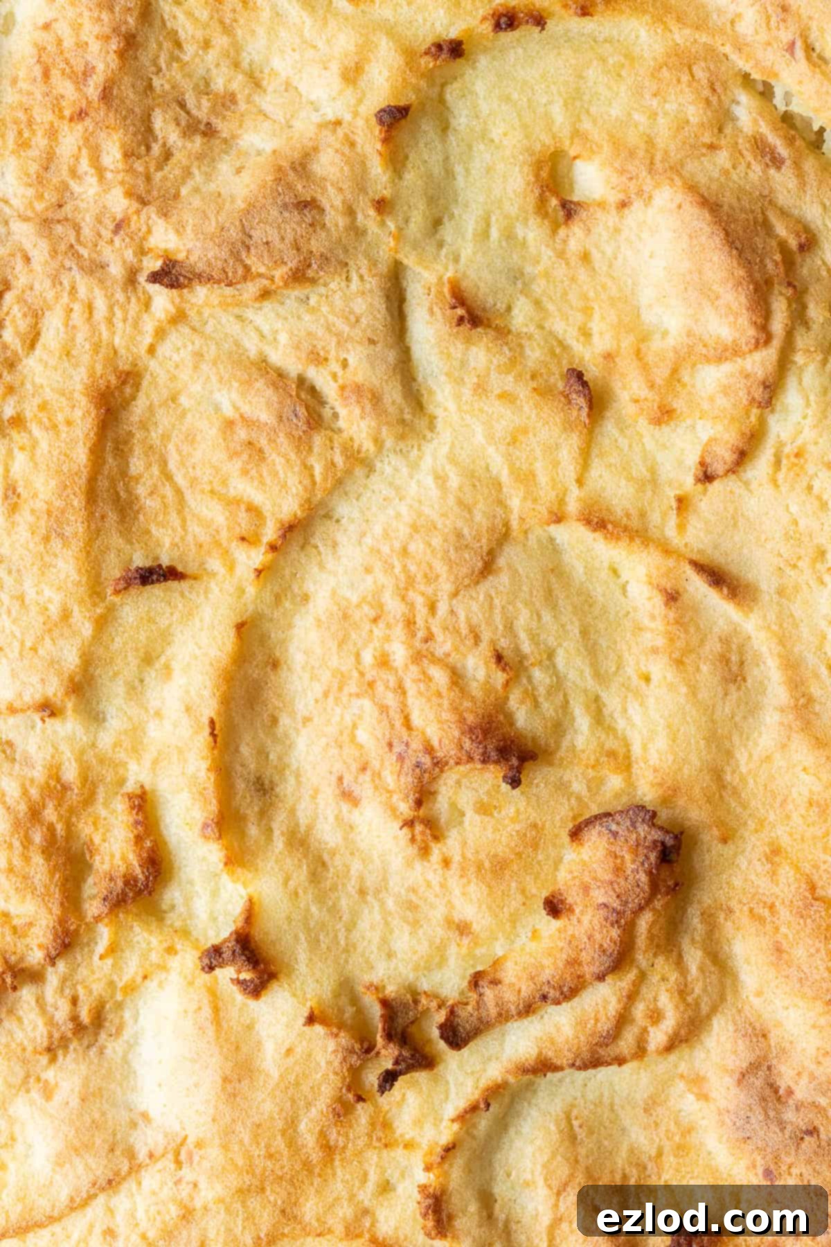 Close-up detailed shot of the crispy, golden mashed potato topping on a vegan cottage pie, showing the textured surface.