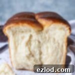 close up of the crumb of a loaf of vegan brioche with a piece torn off.