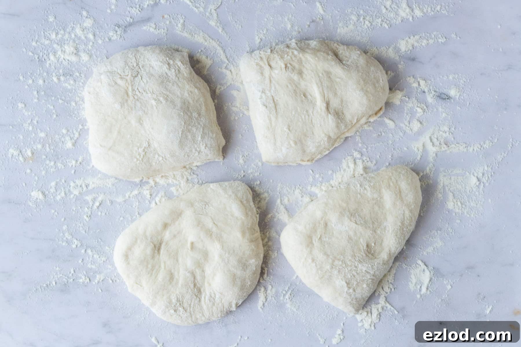 step 4 - dividing up the dough