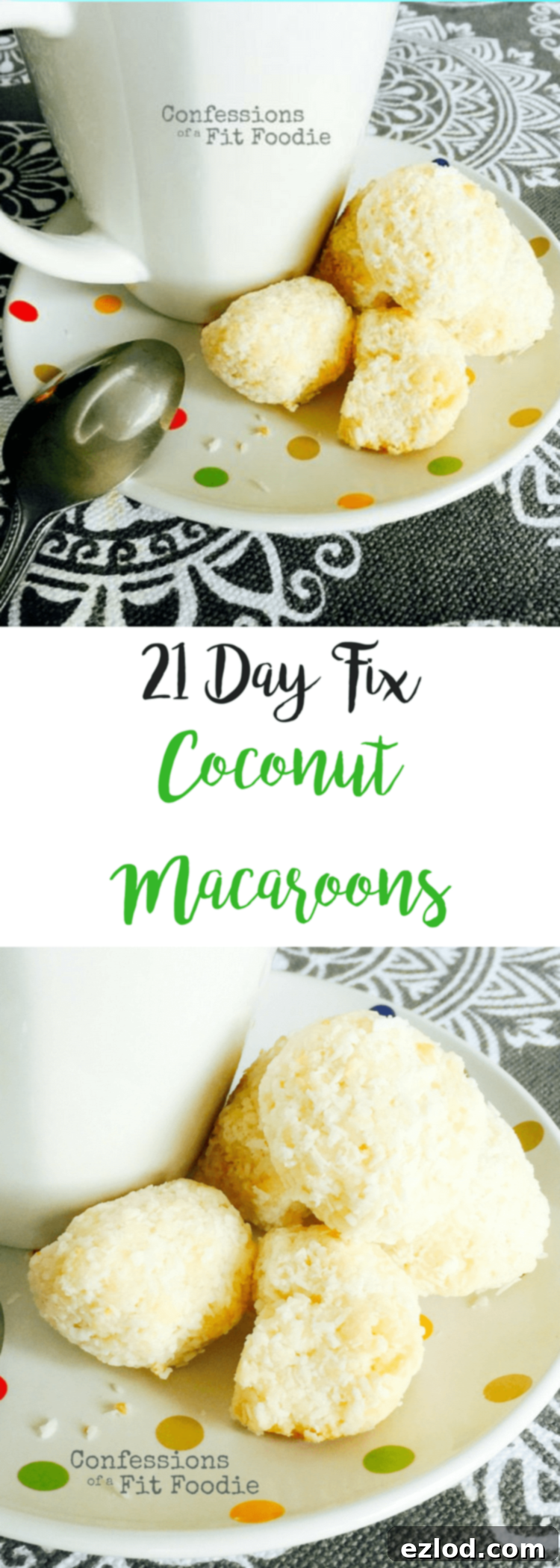 Coconut Macaroons {21 Day Fix} - side view of healthy cookies on a baking tray
