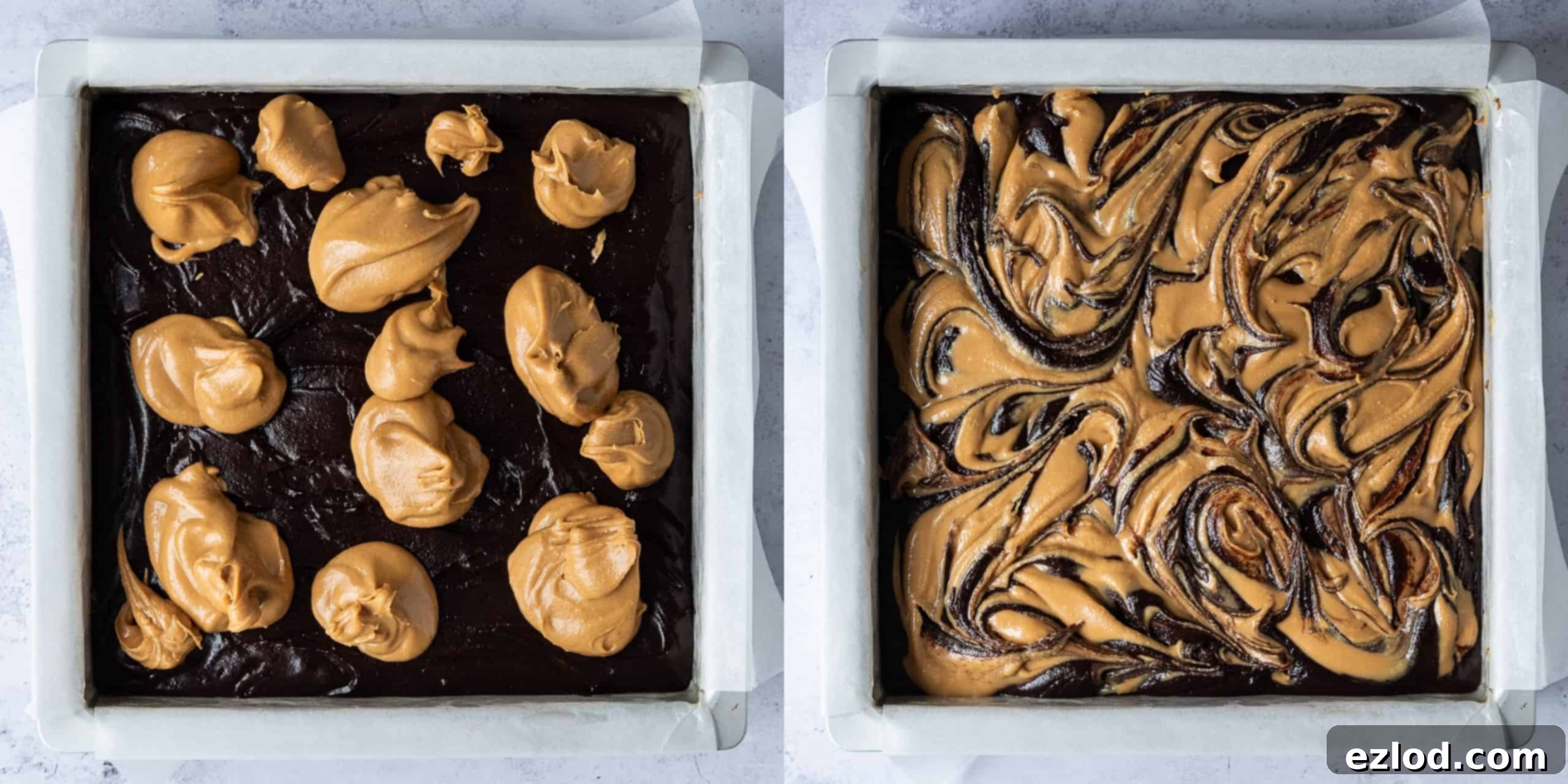 Step 5 - adding the peanut butter swirl