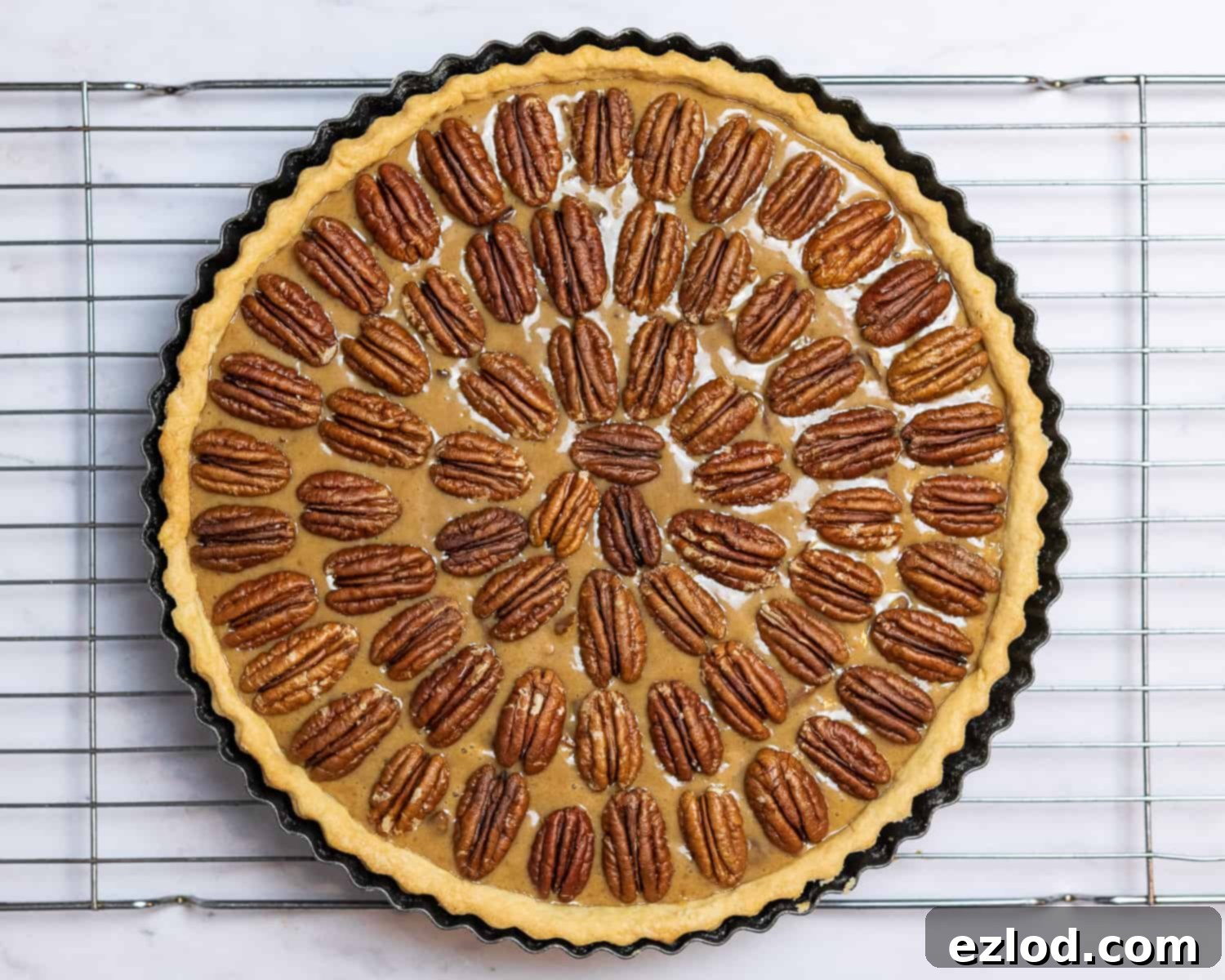 Step 5 - decorating the pie before baking it.