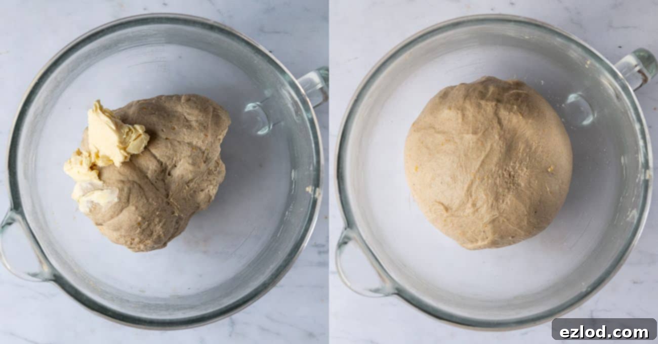 Step 2 - adding the butter.
