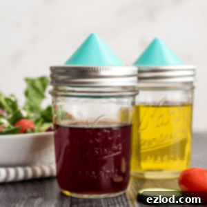 Mini Ergo Spout for Mason Jars, perfect for liquids like oils and dressings.