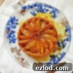 Pear and Ginger Tarte Tatin, golden brown and glistening