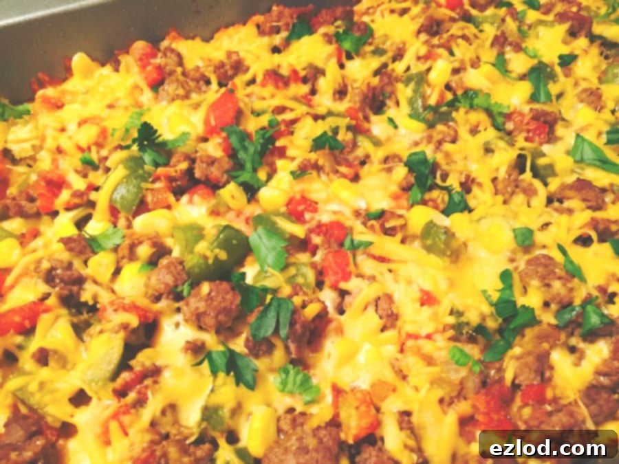 Mexican lasagna with fresh toppings