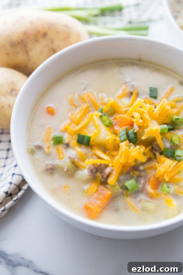 Instant Pot Cheeseburger Soup