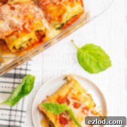 Delicious and perfectly portioned Lasagna Roll Ups, ready to be served.