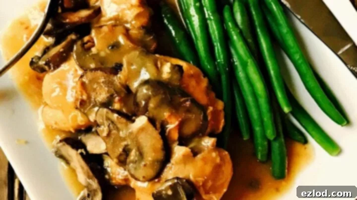Tender Chicken Marsala with a rich mushroom sauce, made in an Instant Pot.