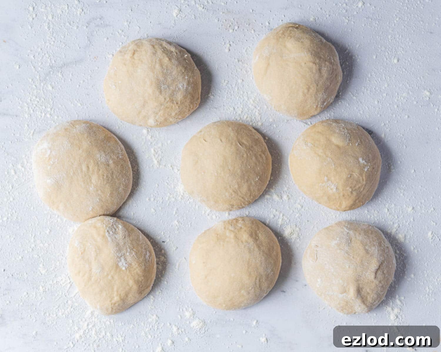 Step 3, dividing up the dough.