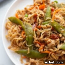 Instant Pot Ramen Noodle Stir Fry ready to be served