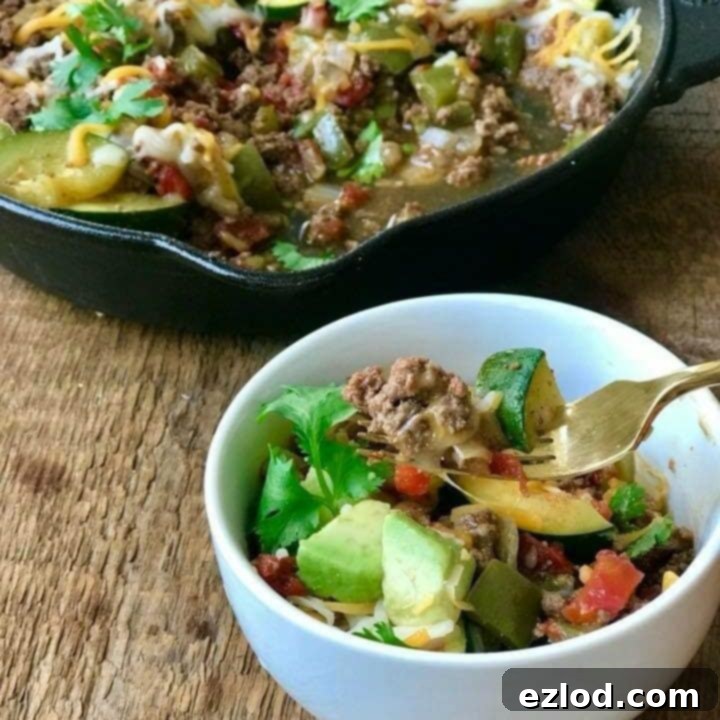 Cheesy Zucchini Taco Skillet