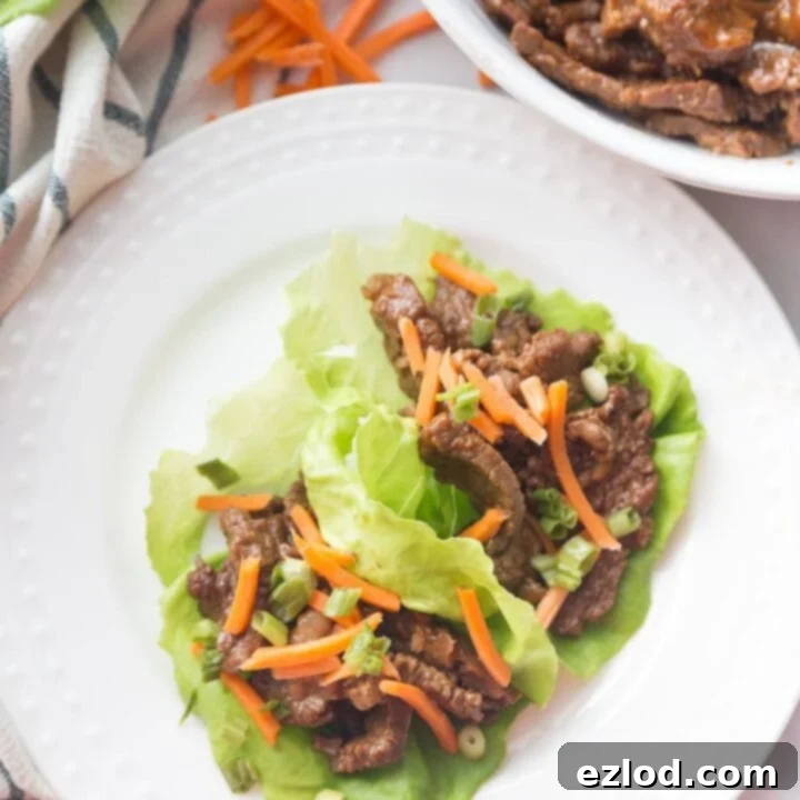 Instant Pot Asian Steak Lettuce Wraps, healthy and low-carb