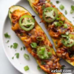 BBQ Chicken Stuffed Zucchini Boats