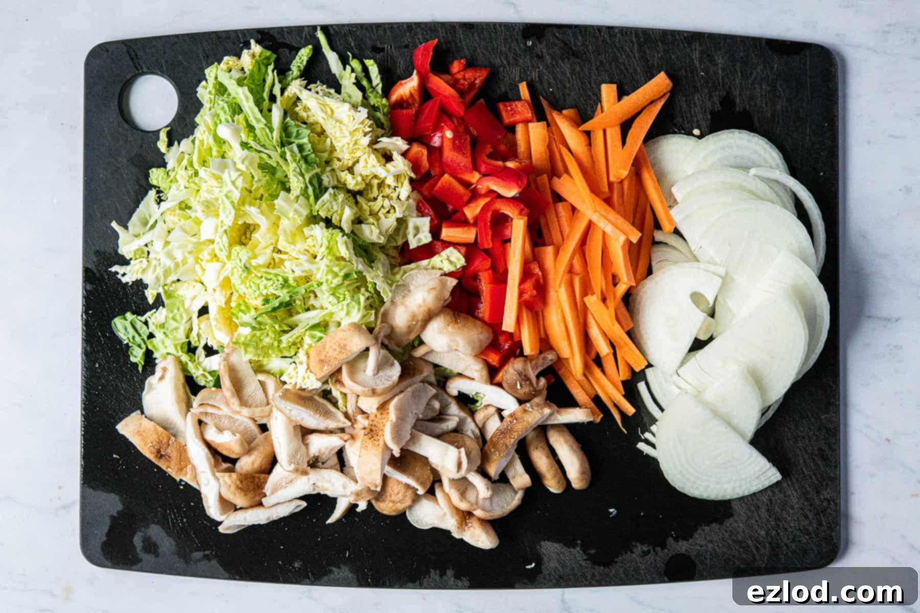 Step 2, the sliced vegetables.