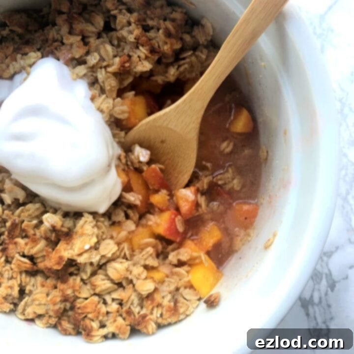 Healthy Instant Pot Peach Crisp