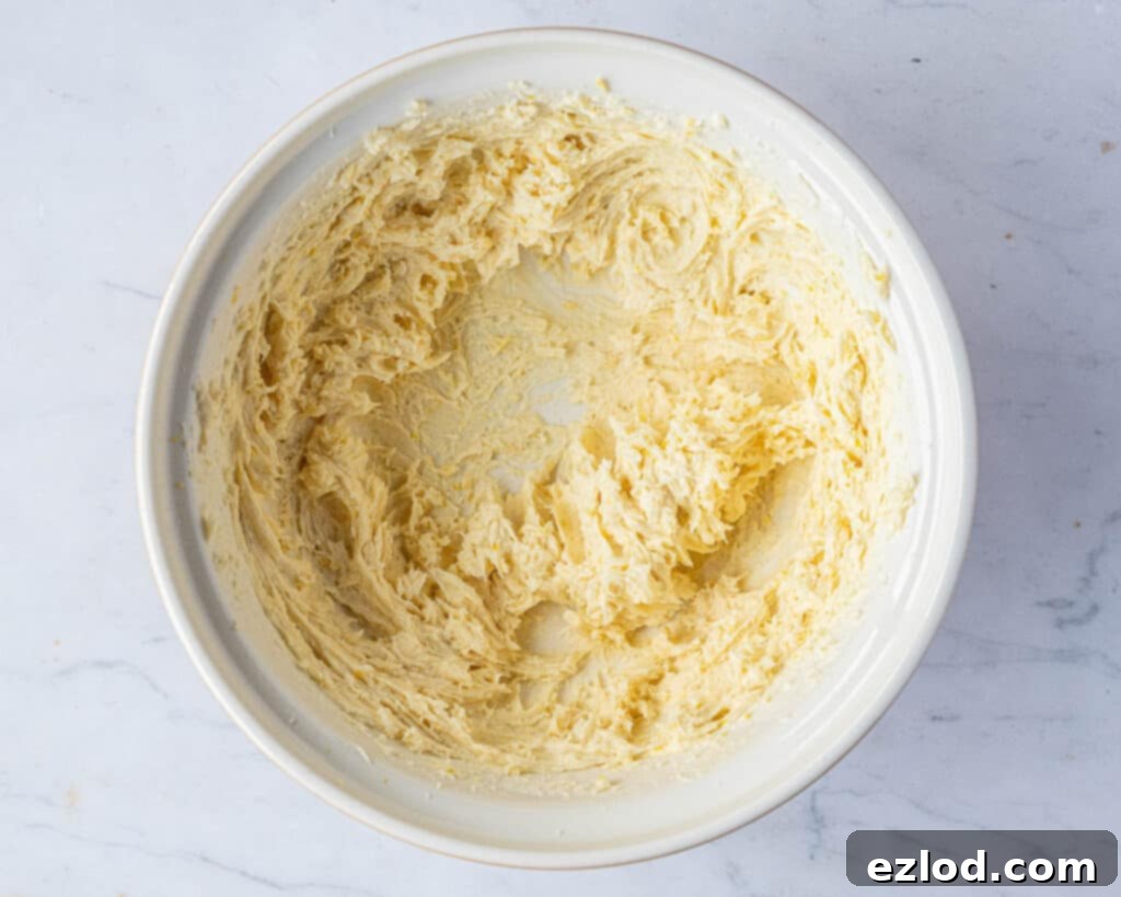 Step 1, the creamed butter and sugar.
