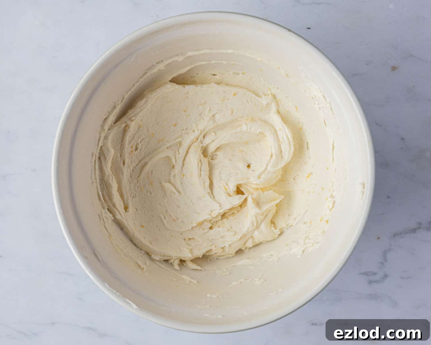 Step 7, the buttercream in a bowl.