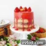 Elderflower Strawberry Almond Medley Cake 1 Strawberry, elderflower and almond layer cake