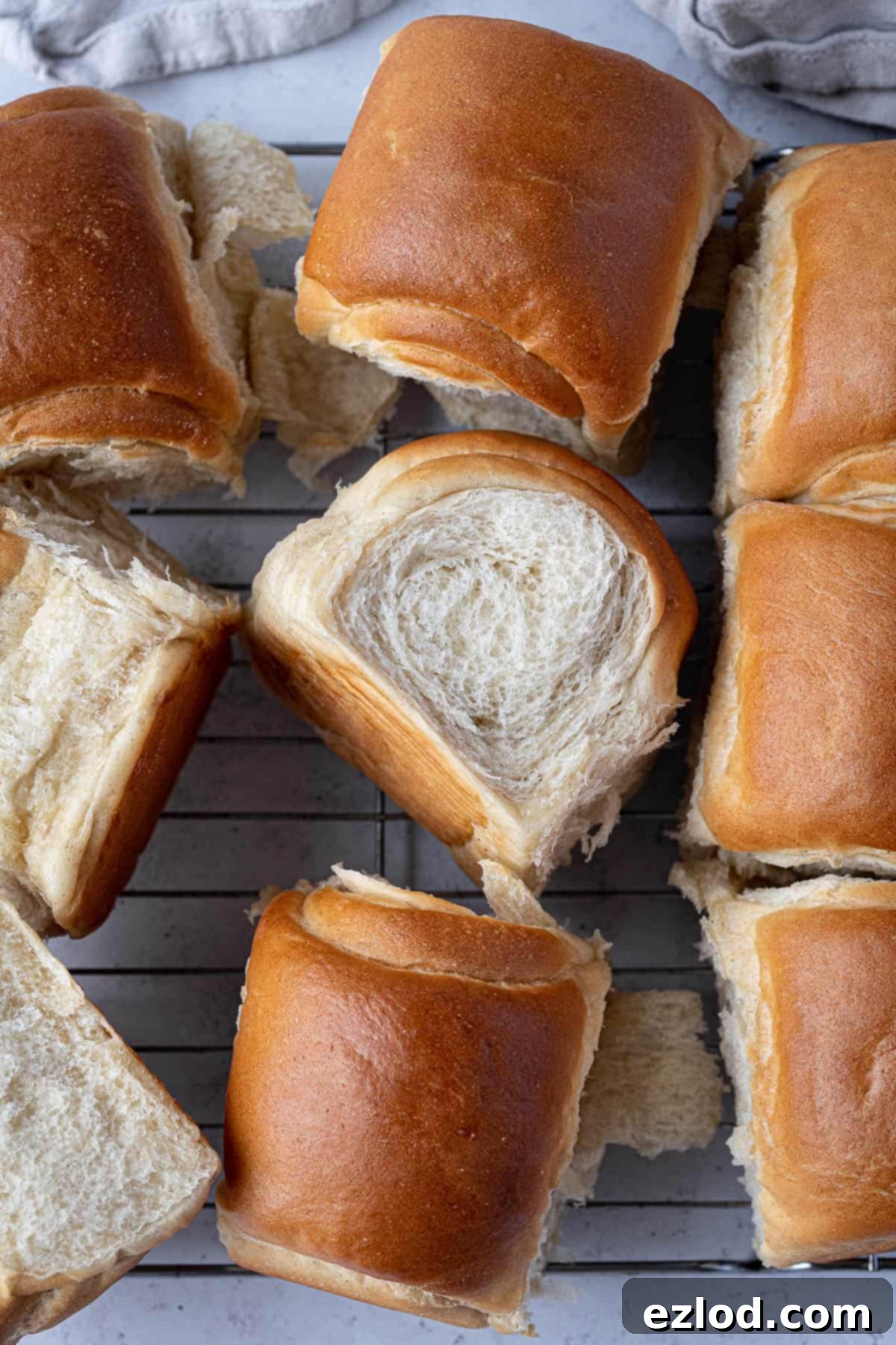 vegan dinner rolls on a wire rack.