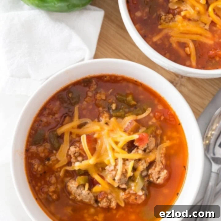 Instant Pot Low Carb Stuffed Pepper Soup