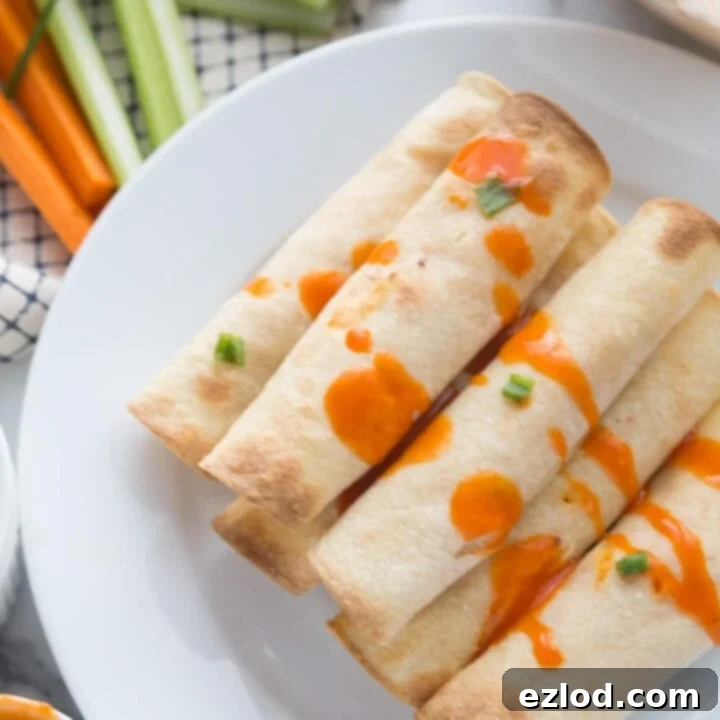 Healthy Buffalo Chicken Taquitos