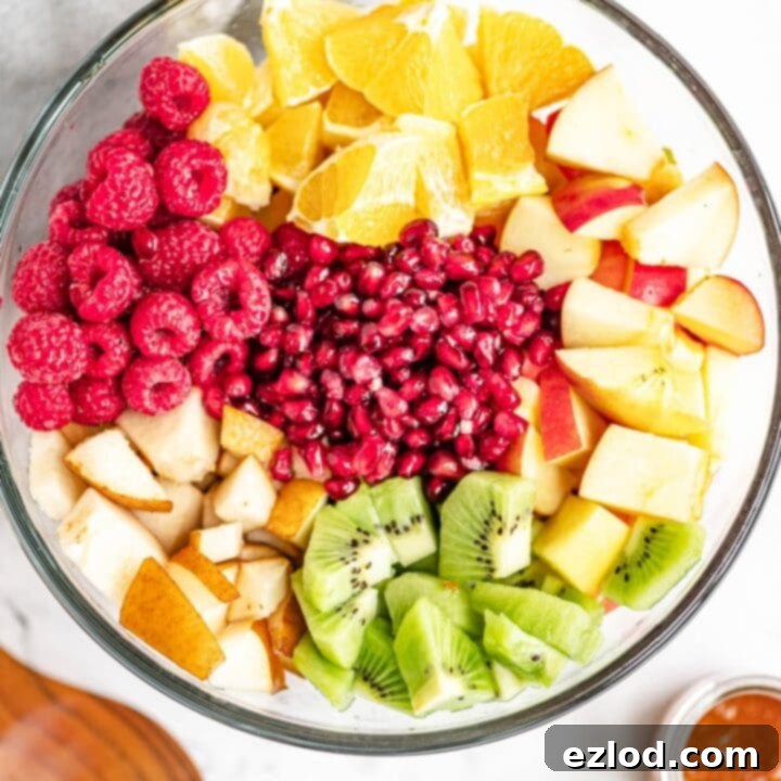 Colorful Winter Fruit Salad with Greek yogurt or oatmeal