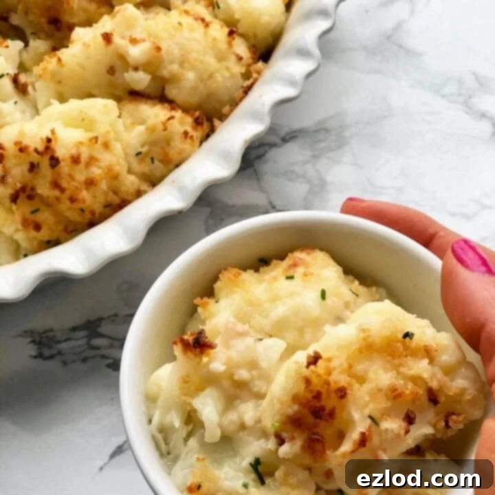 Creamy and cheesy Cauliflower Au Gratin