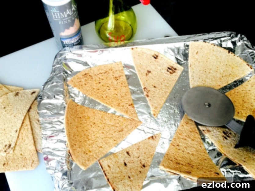 Crispy flatbread triangles for bruschetta base