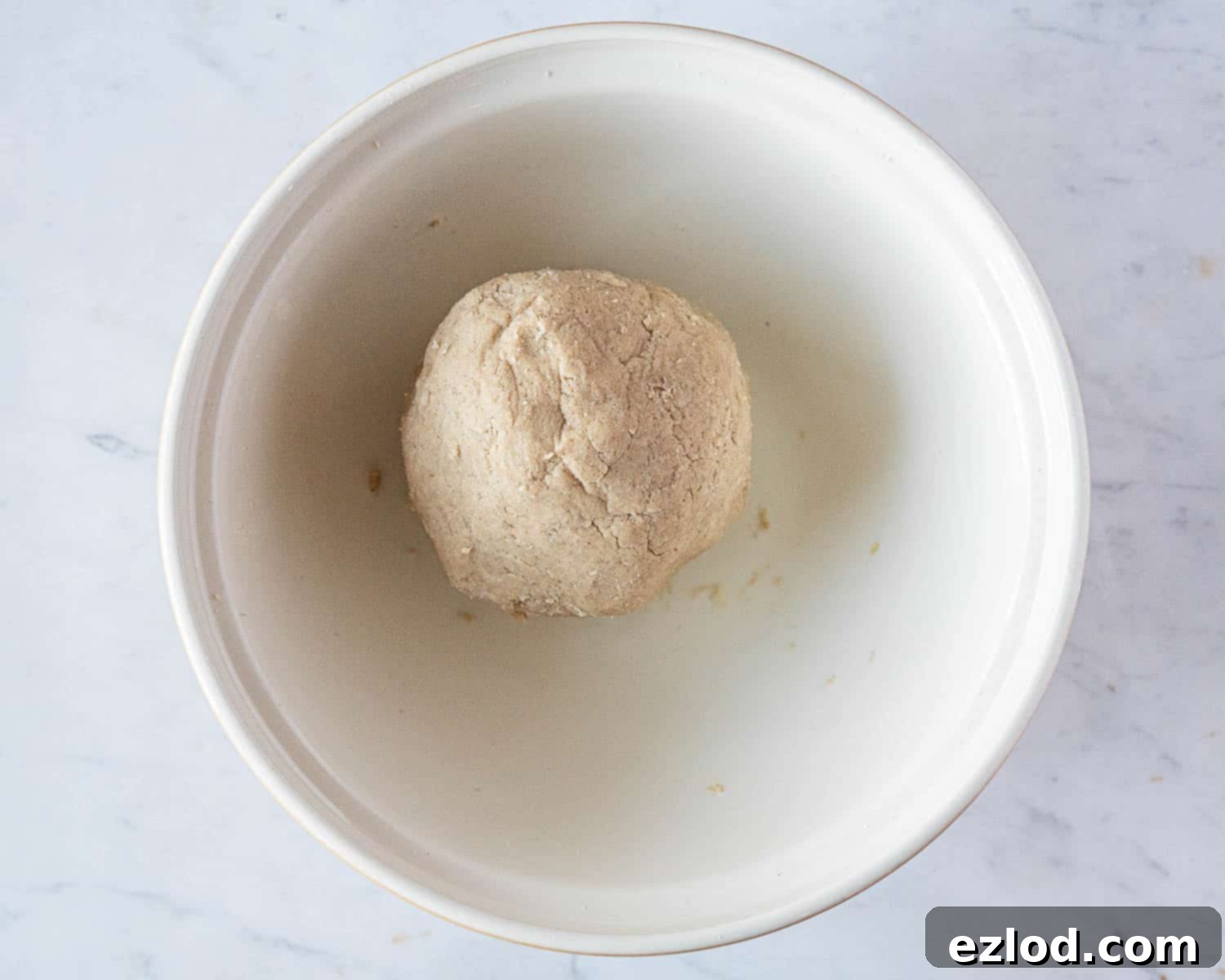 Step 3: The shortbread dough has been brought together into a smooth, cohesive ball.