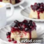 Close-up of a vegan berry and coconut steamed pudding.