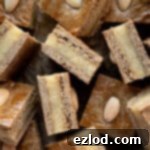 Close up of vegan gevulde speculaas squares.