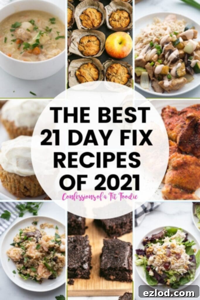 2021's Must-Try 21 Day Fix Recipes 2 A vibrant collage of the best 21 Day Fix recipes from 2021, showcasing a variety of healthy and delicious meals, desserts, and snacks. Perfect for clean eating and meal planning inspiration.