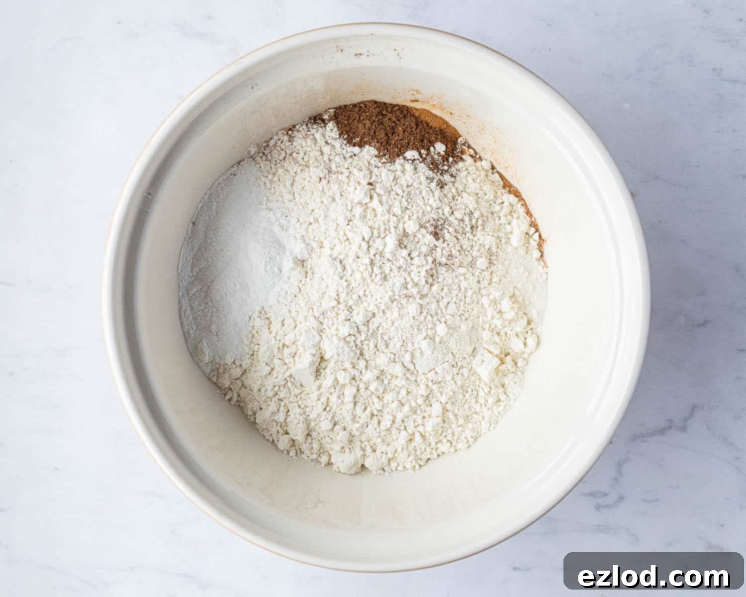Step 2, the dry ingredients in a bowl.