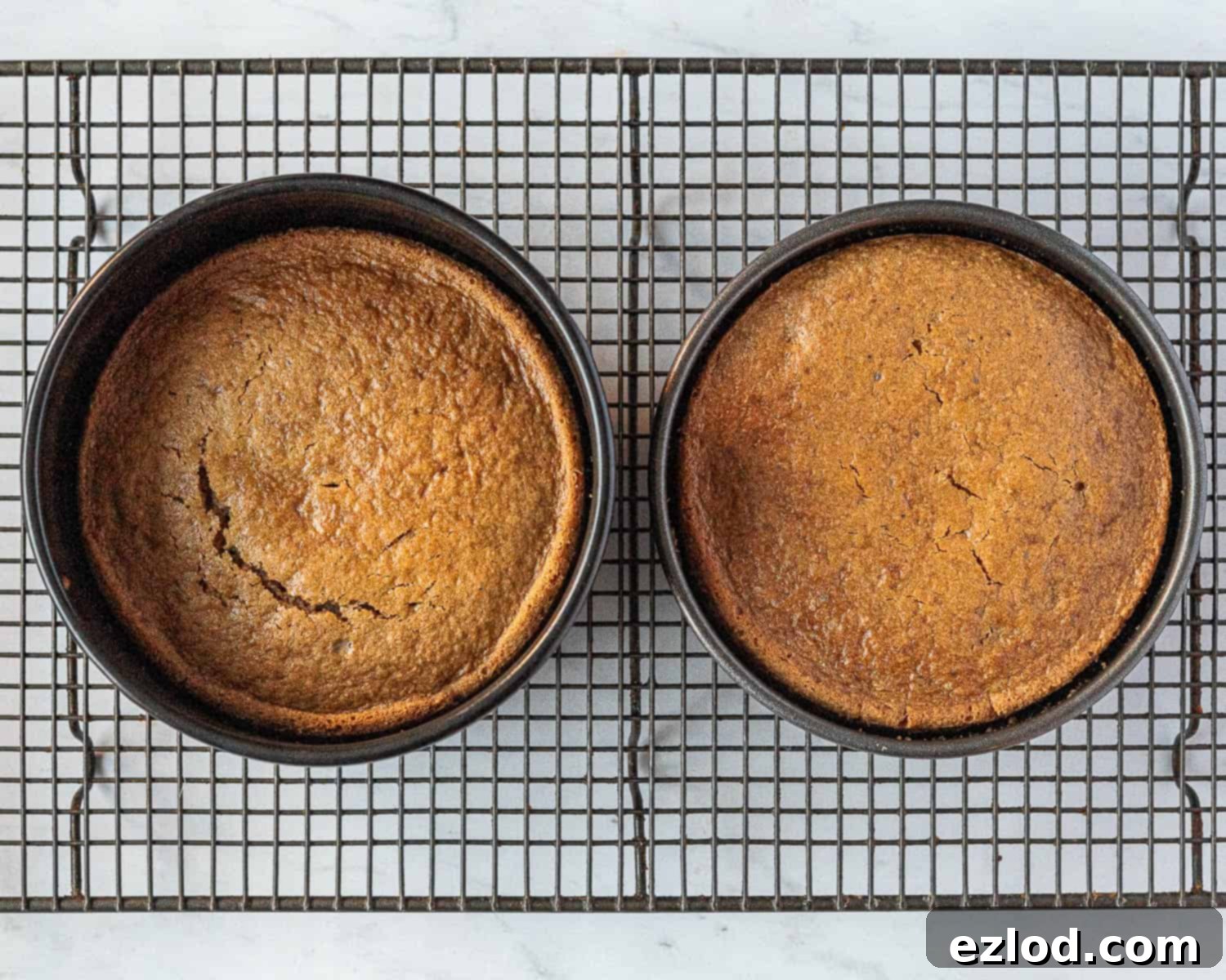 Step 5: Freshly baked vegan and gluten-free coffee and walnut cakes, golden brown and cooling on a wire rack.