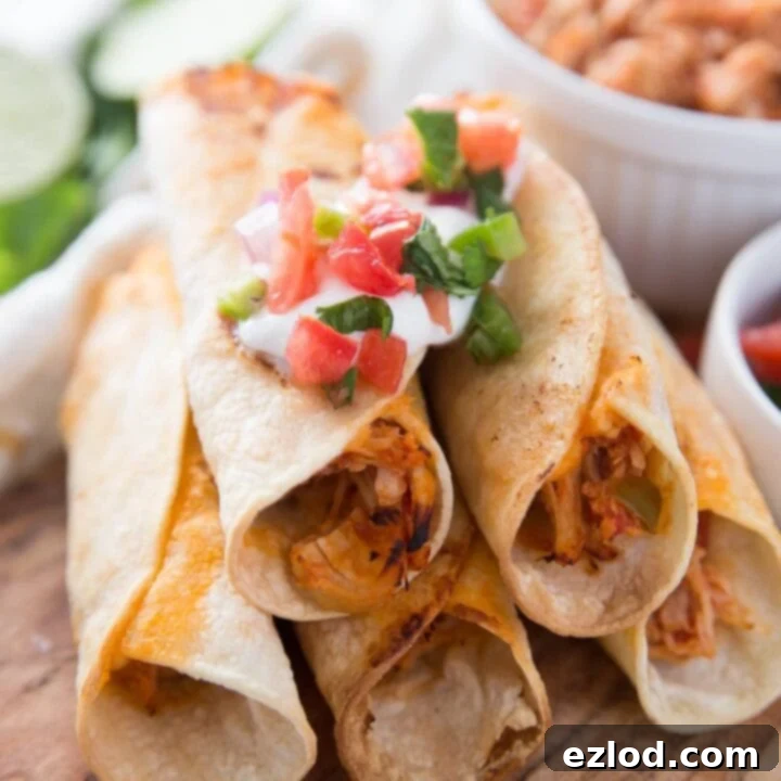 Healthy Instant Pot Airfryer Chicken Taquitos