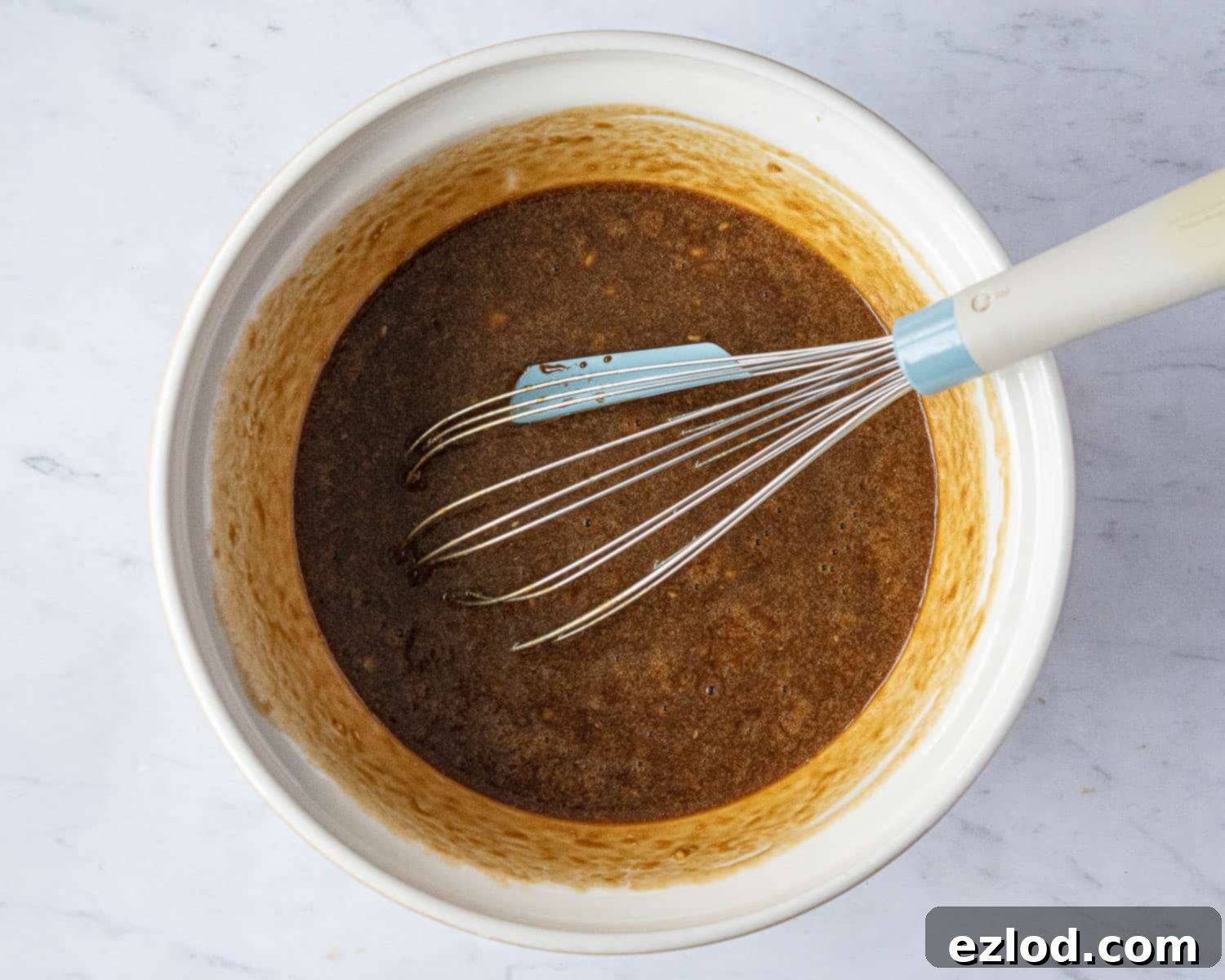 Step 1, the wet ingredients in a bowl.