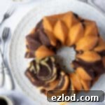 The sliced cake on a plate.