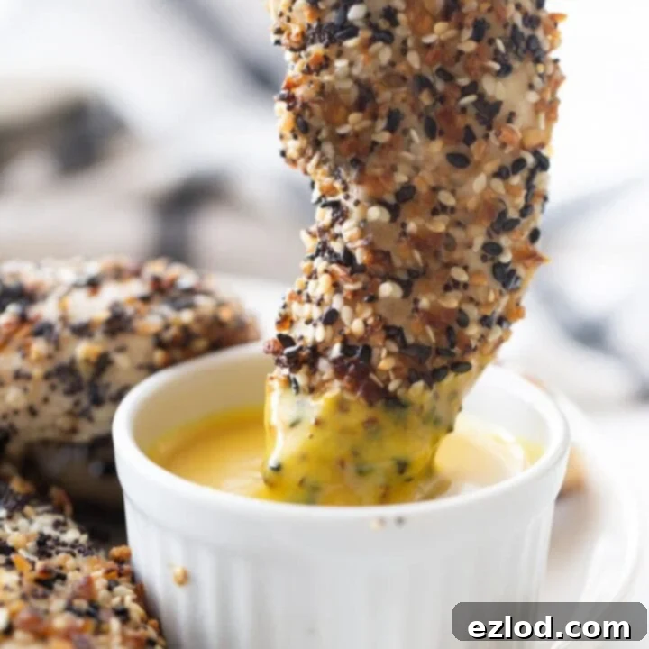 Air Fryer Chicken Tenders with Everything Bagel Seasoning + Maple Mustard Sauce