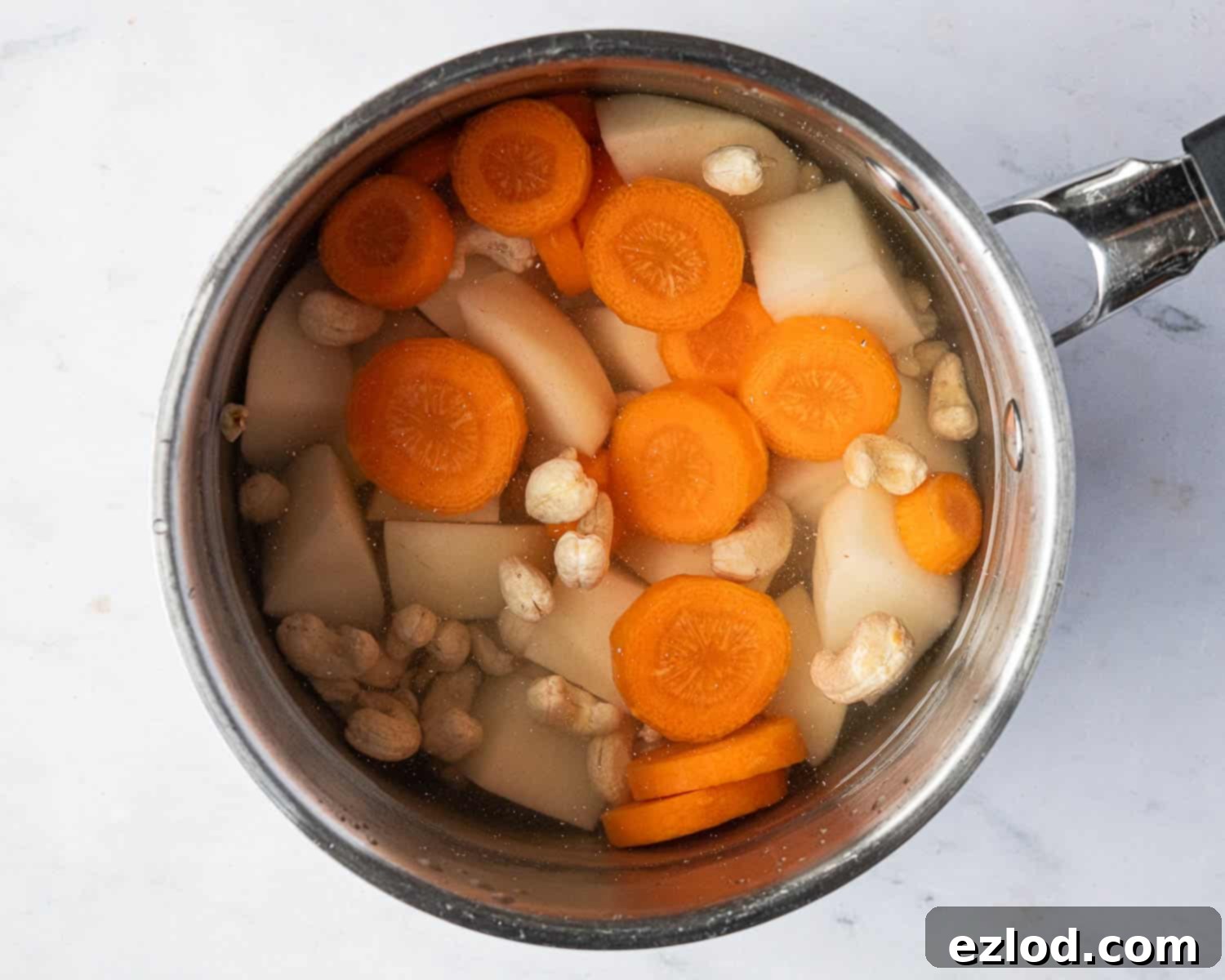 Step 6, the vegetables for the cheese sauce.