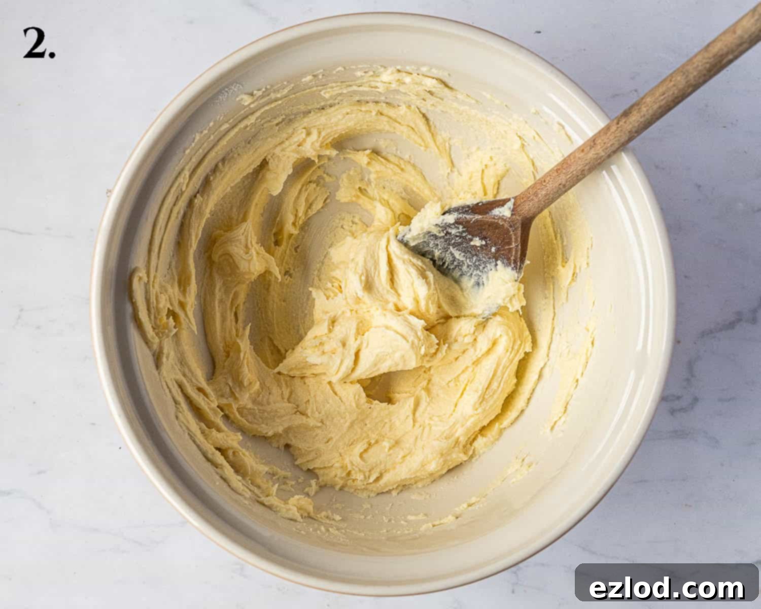 Step 2, the mixed butter and sugar.