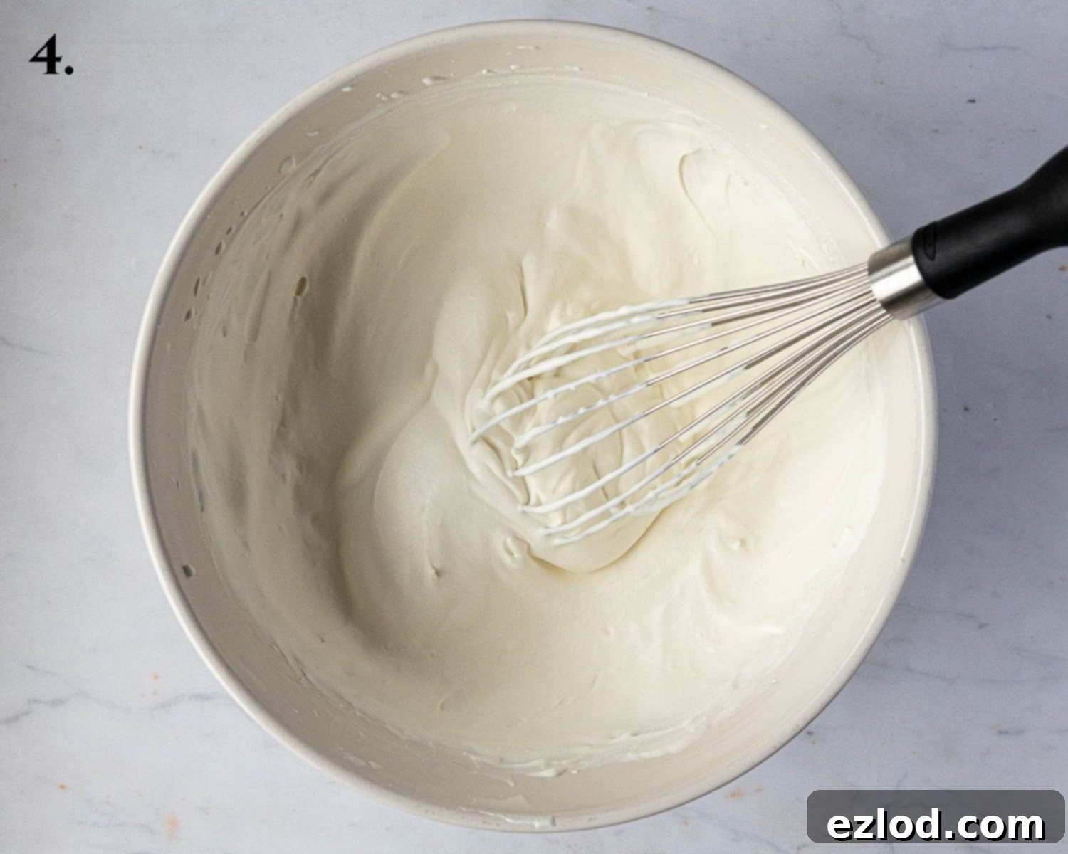Step 4, the whipped cream.