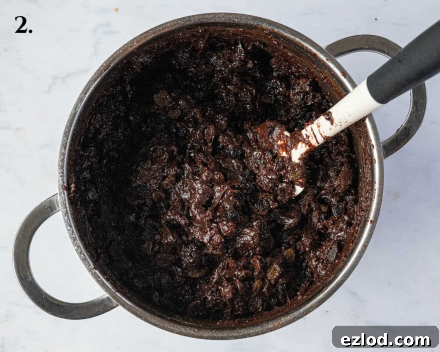 Step 2, the finished batter in the pan.