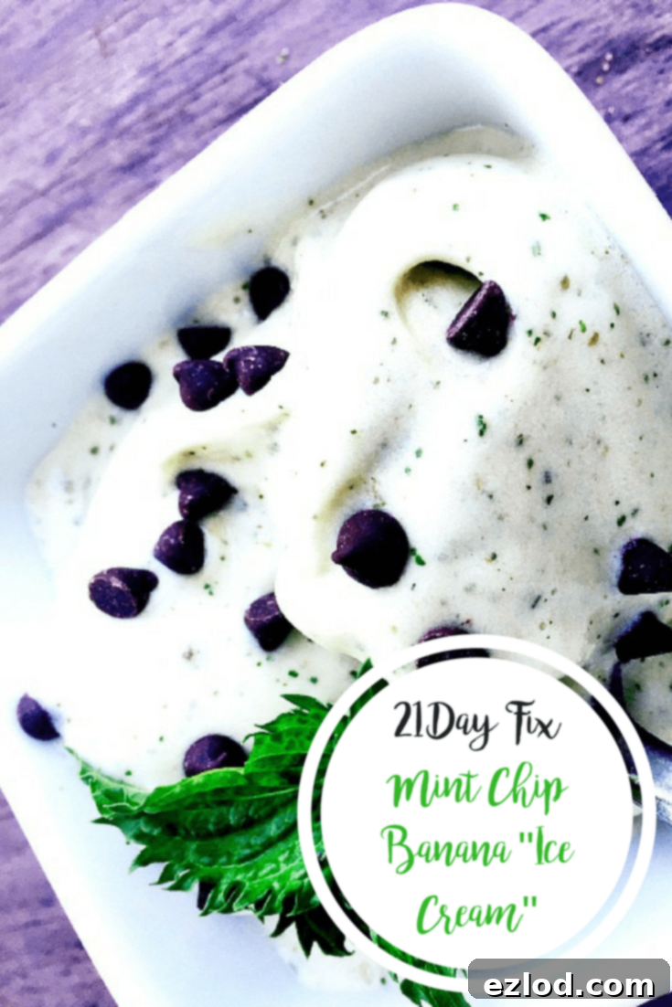 Pin for 21 Day Fix Mint Chip Banana Ice Cream recipe from Confessions of a Fit Foodie