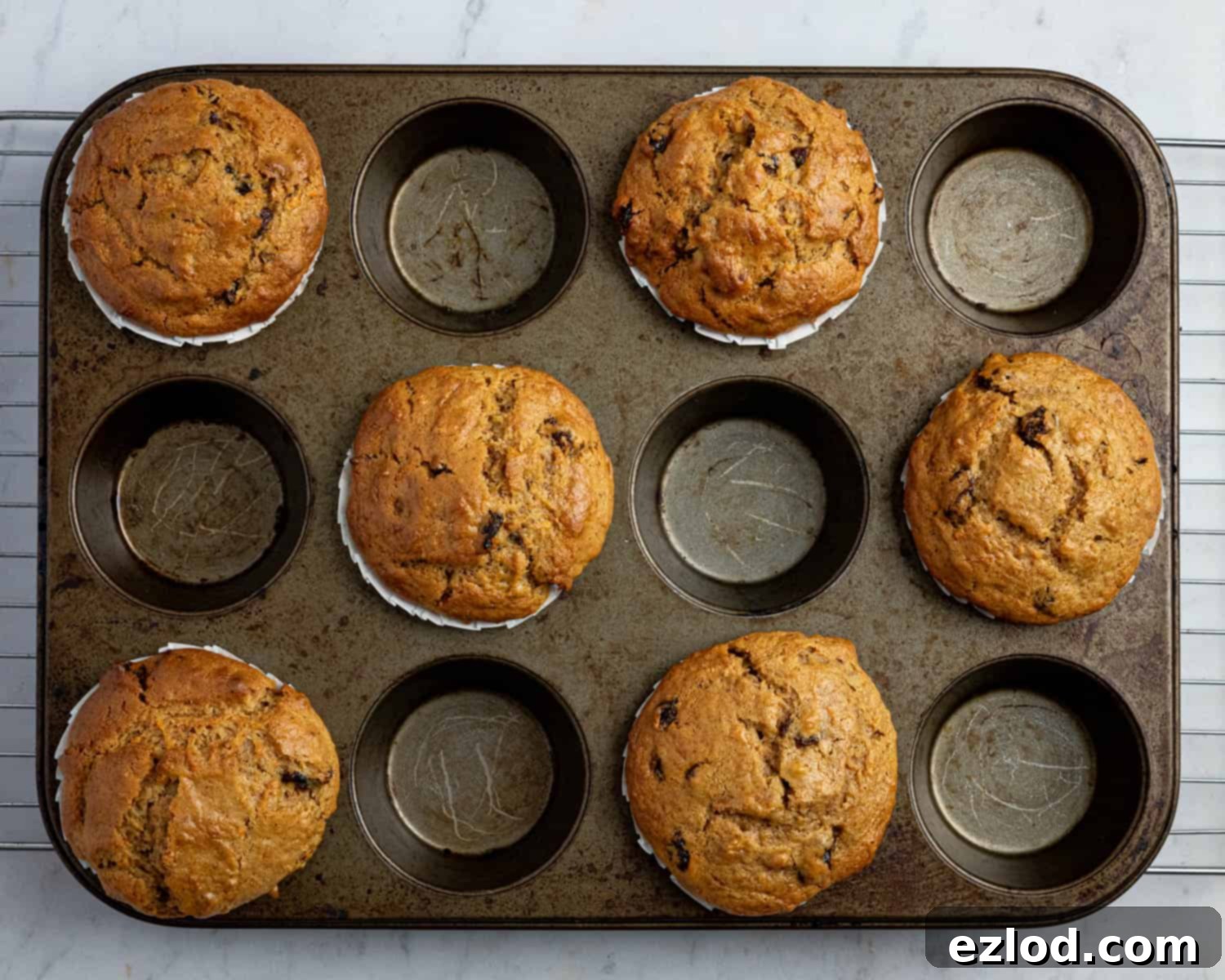 Perfectly Moist Vegan Carrot Muffins 10 Step 6, the muffins after baking.